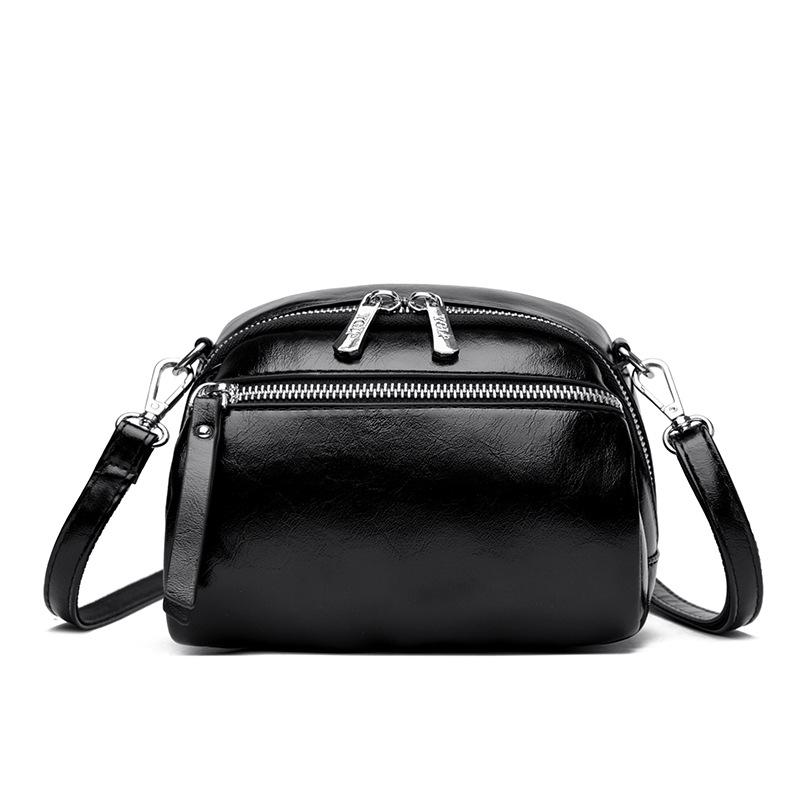 Весенняя мягкая кожаная городская трендовая простая сумка на одно плечо с большой вместимостью кофейный