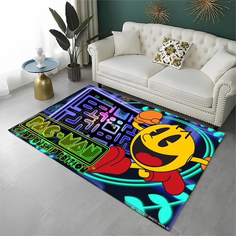 Retro P-Pacman Game Non-Slip Area Rug for Living Room,Bedroom,Playroom,Soft Carpet Floor Mat Home Decor Rug Kids Room Gift