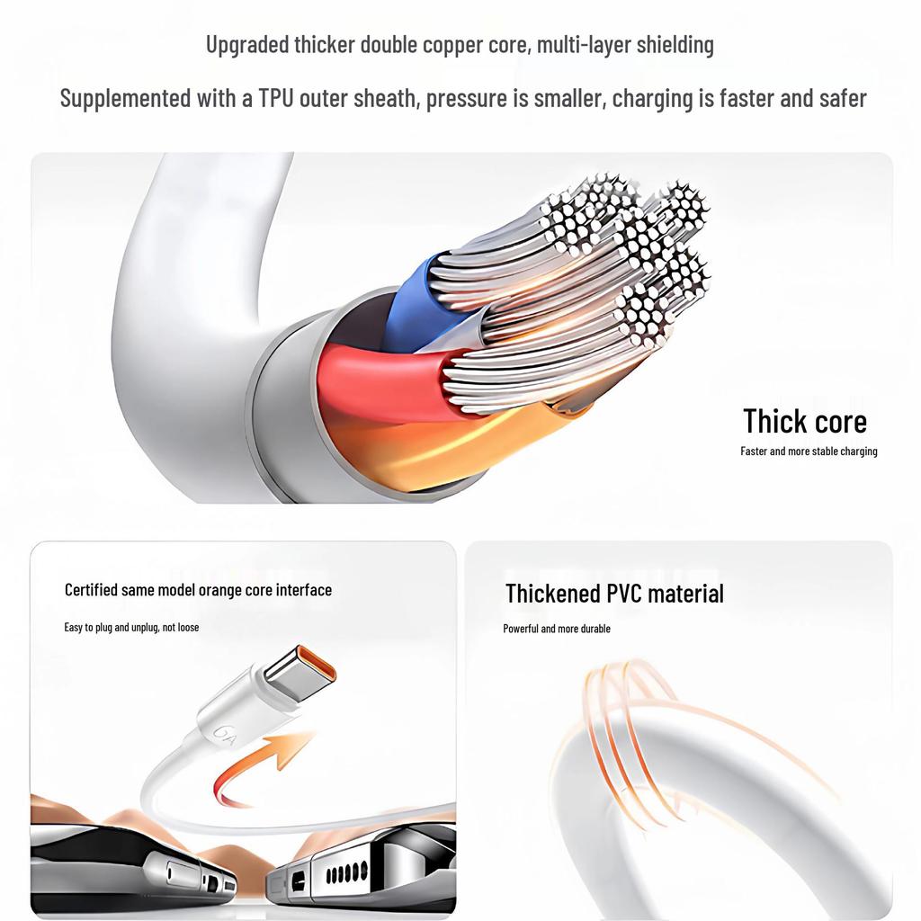 Huawei Compatible 120W Fast Charge Cable for 66W Mobile Chargers
