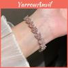 Romantic Heart Shape Copper Bracelet With Zircon Stones For Daily Wear And Gift Giving