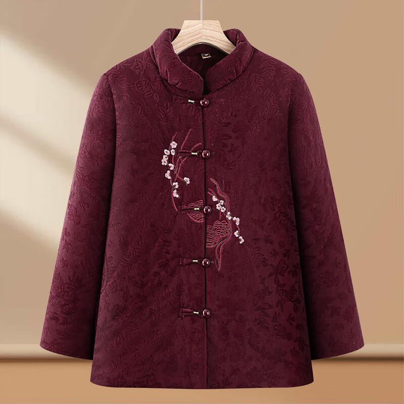 Grandma's Velvet-Lined Winter Padded Jacket (Tang Suit Style)