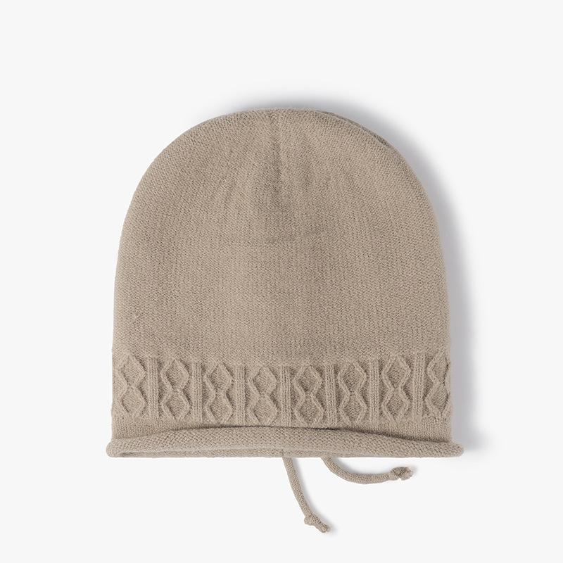 1pc Winter Warm Drawstring Knit Hat,Windproof,loose Adjustable Beanie Cap Suitable for Winter Running Ski Hat Head Neck Warmer