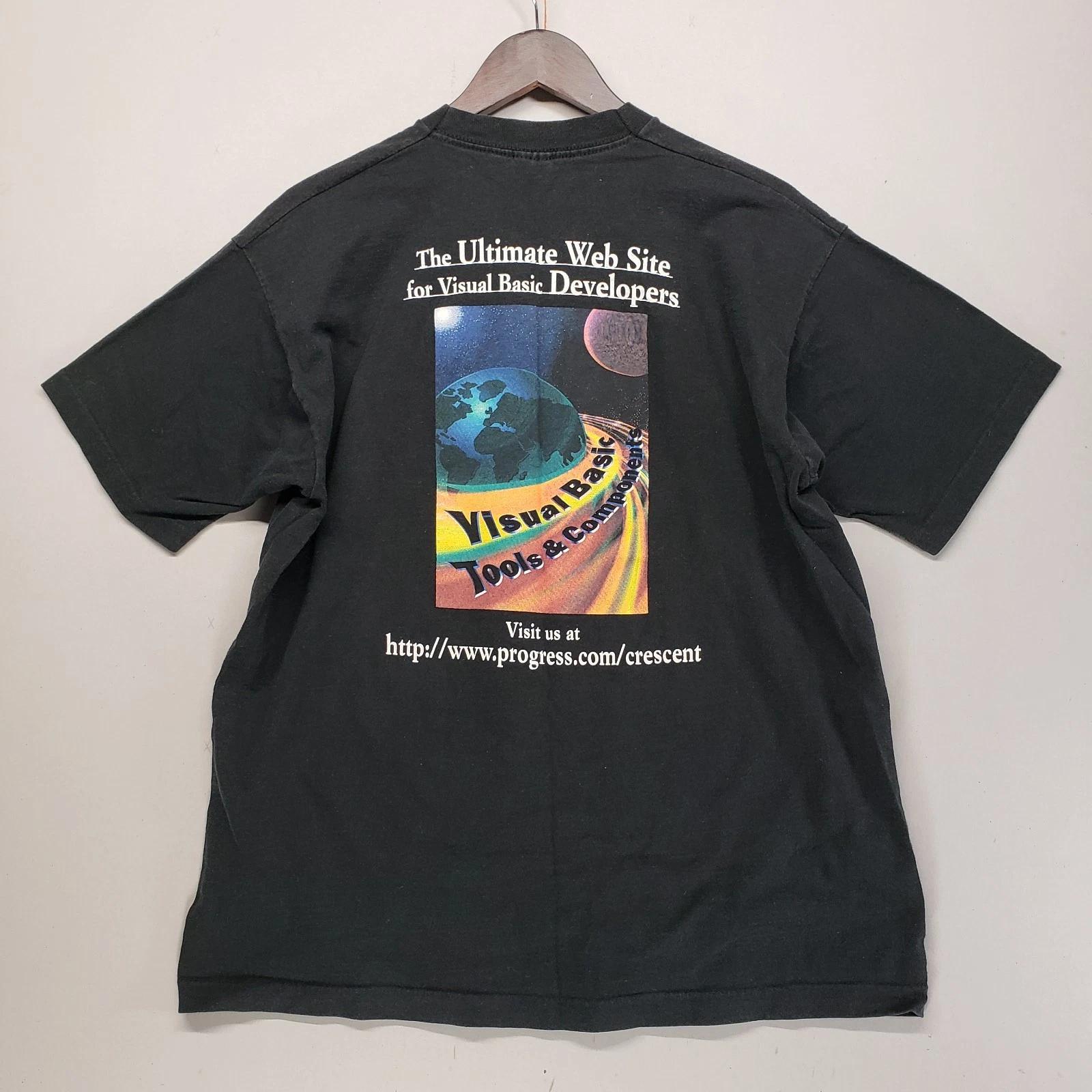 

Vintage Single Stitch T Shirt Crescent Software Computer Internet Y2K 90s 4XL