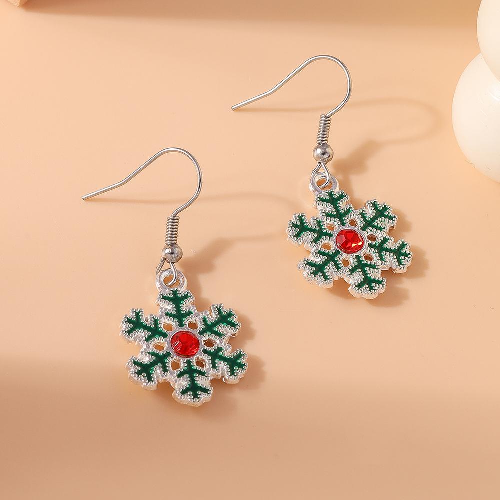 Cute Christmas Earrings Santa Claus Elk Snowman Snowflake Earrings for Women Girls X'mas New Year Jewelry Gifts