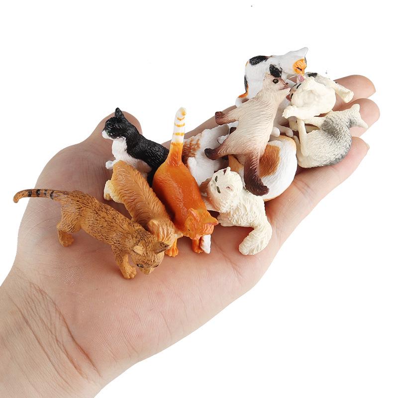 Cognitive Cat Simulation Model: Mini Tabby, Black, White Cat Educational Toy