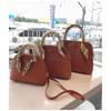 New lychee pattern platinum bag first layer cowhide shell bag single shoulder oblique span leather portable bowling women's bag