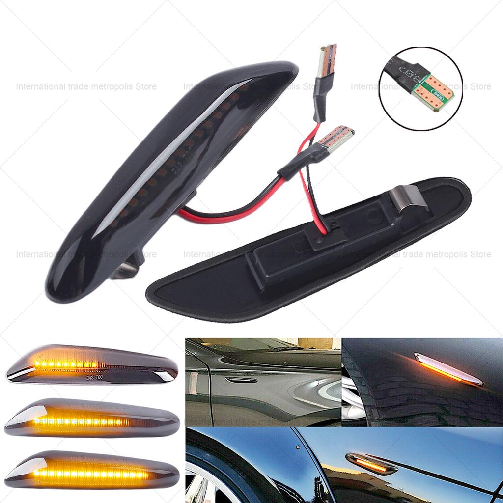 2pcs for BMW Led Dynamic Side Marker Turn Signal Light Sequential Blinker Light for E90 E91 E92 E93 E60 E87 E82 E46 Error Free
