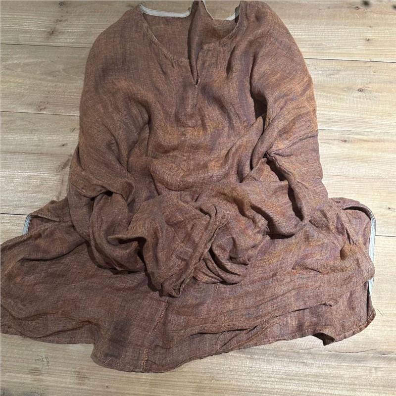 Johnature Women Vintage T-Shirts V-Neck Long Sleeve Solid Color Spring Casual Loose Women T-Shirts Soft