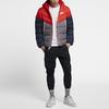 Nike Sport Casual Patchwork Down Jacket With Hood Men Outerwear Red Blue CU0226-634