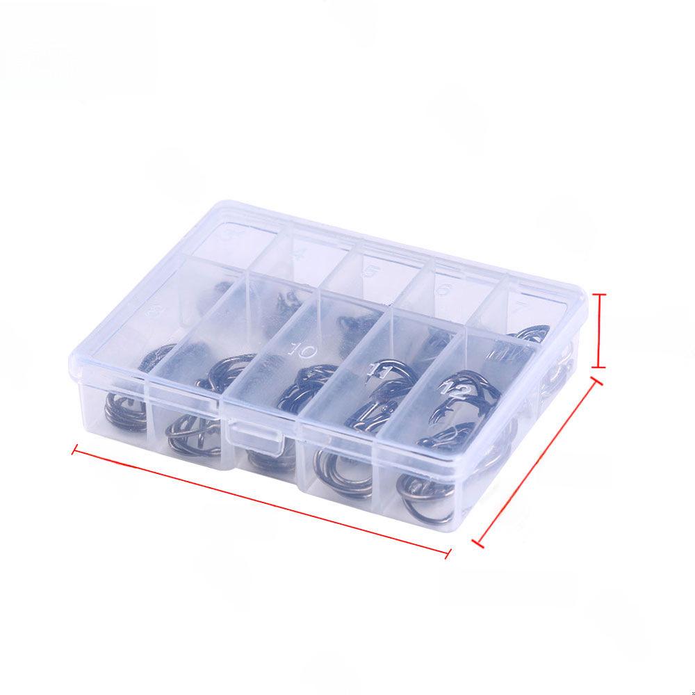 100-500pcs Lure Hook Set with Ise Ni Barb Single Hooks and Tubes In Box