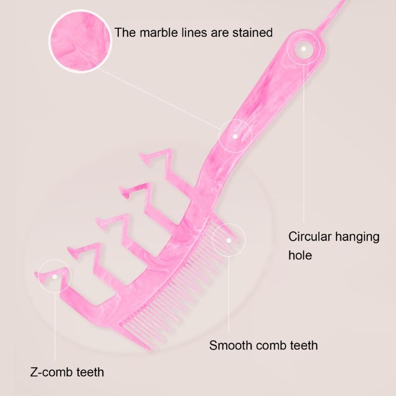 Hair Slit Comb Z Shape Wide Tooth Comb Hair Detangler Comb Teasing Comb Parting Comb Hair Fuzzy Comb Hair Styling Comb