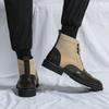 Men's Ankle Boots British Style Business Leather Boots Fashion Pointe High Top Boot Patent Leather Brogue Boot Men Chelsea Boots