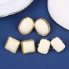 Franse Temperament Witte Geometrie Ellips Vierkant Stud Oorbellen Voor Vrouwen Trend Charms Eenvoudige Sieraden Accessoires Cadeaus