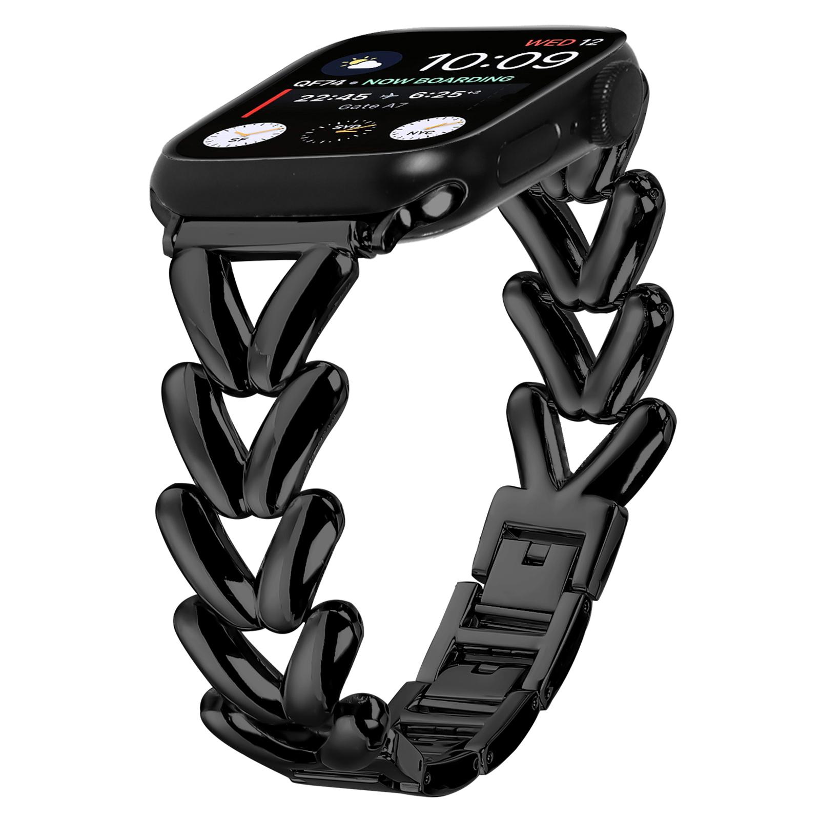 

Strap for Apple Watch Series 10 42mm/9 8 7 41mm/SE (2023) SE (2022) SE 6 5 4 40mm/3 2 1 38mm Twisted Metal Zinc Alloy Watch Band Silver