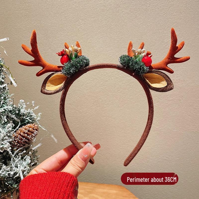 Children's Christmas Reindeer Headband - Cute Holiday Hair Accessory for Photos