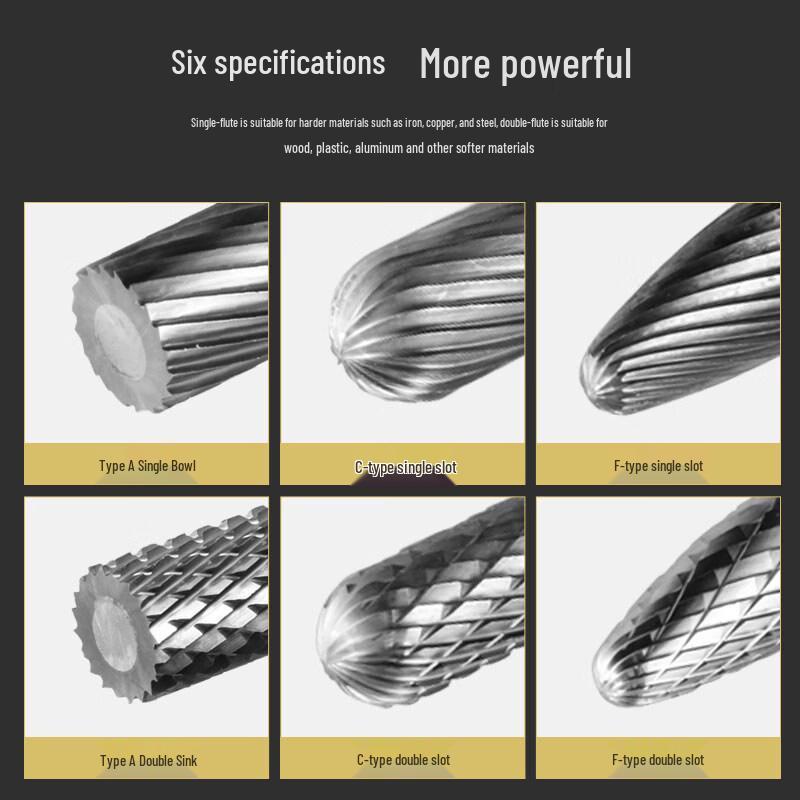 Single Flute Hard Alloy Tungsten Steel Rotary File