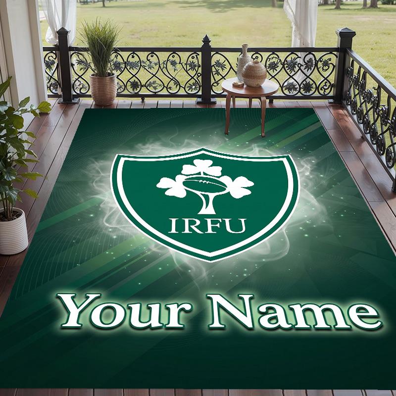 Custom Text Printed Rug Ireland Rugby Non Slip Floor Carpet For Home Room Decor