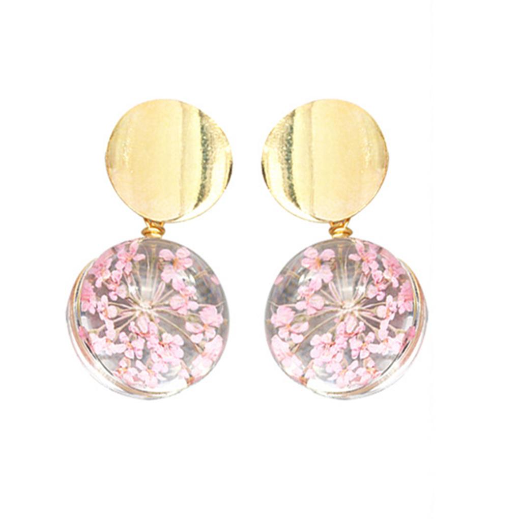 

1 Pair Flower Transparent Ball Earrings Sequin Dangle Hanging Drop Earrings Women Girls Wedding Jewelry