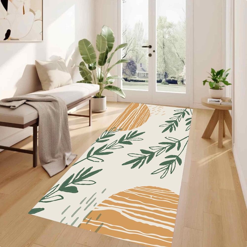 

Tropical Leaf Pattern Runner Rug Vibrant Boho Colorful Leaves Kitchen Carpet Soft Non-Slip Mat for Entryway Living Room Bedroom 40X120CM