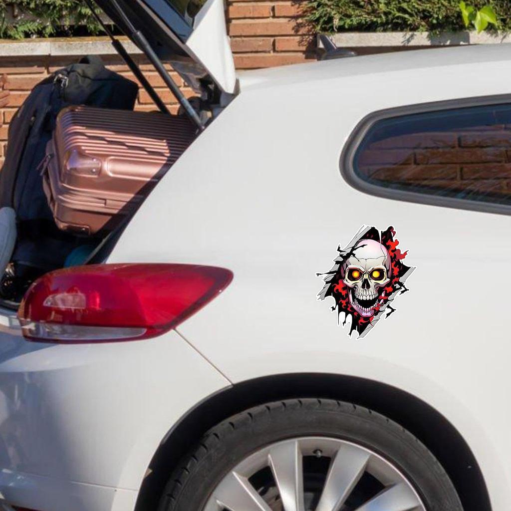 Skull Car Window Stickers, Skeleton Head Stickers | Halloween Skeleton Stickers,Car Creative Stickers Blood