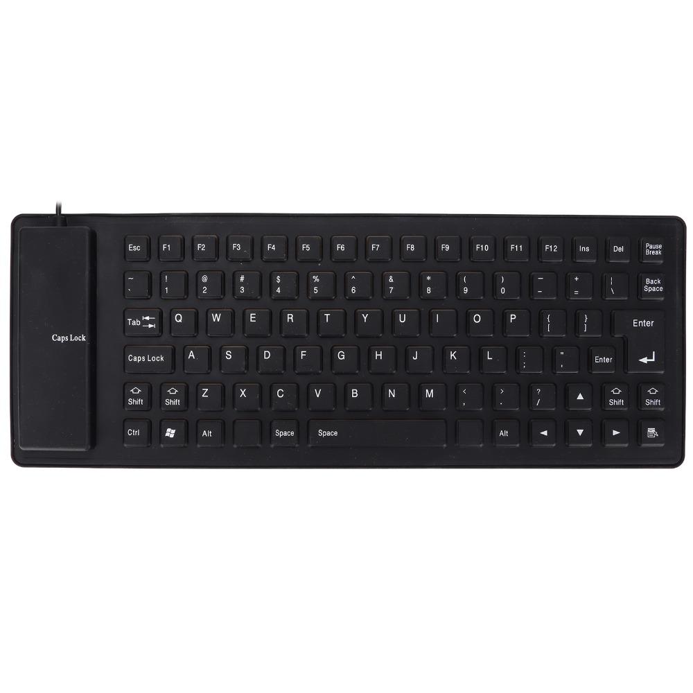 85 Keys USB Wired Keyboard Silent Keys Foldable Keyboard Portable Silicone Keyboard  Home