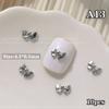 10Pcs Silver Alloy Nail Art Bow Charms Accessories Parts For Manicure Decorate Retro Nails Decoration Design Supplies