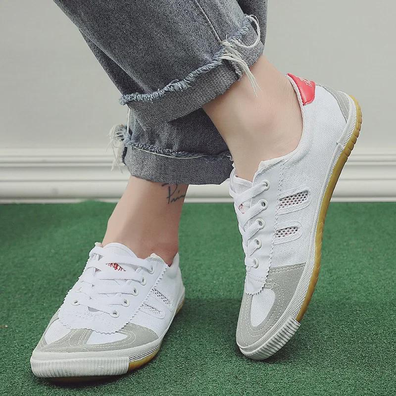 Breathable Unisex Volleyball & Training Sneakers - Non-Slip Canvas Mesh, Cow Tendon Sole, Ideal for Spring/Autumn