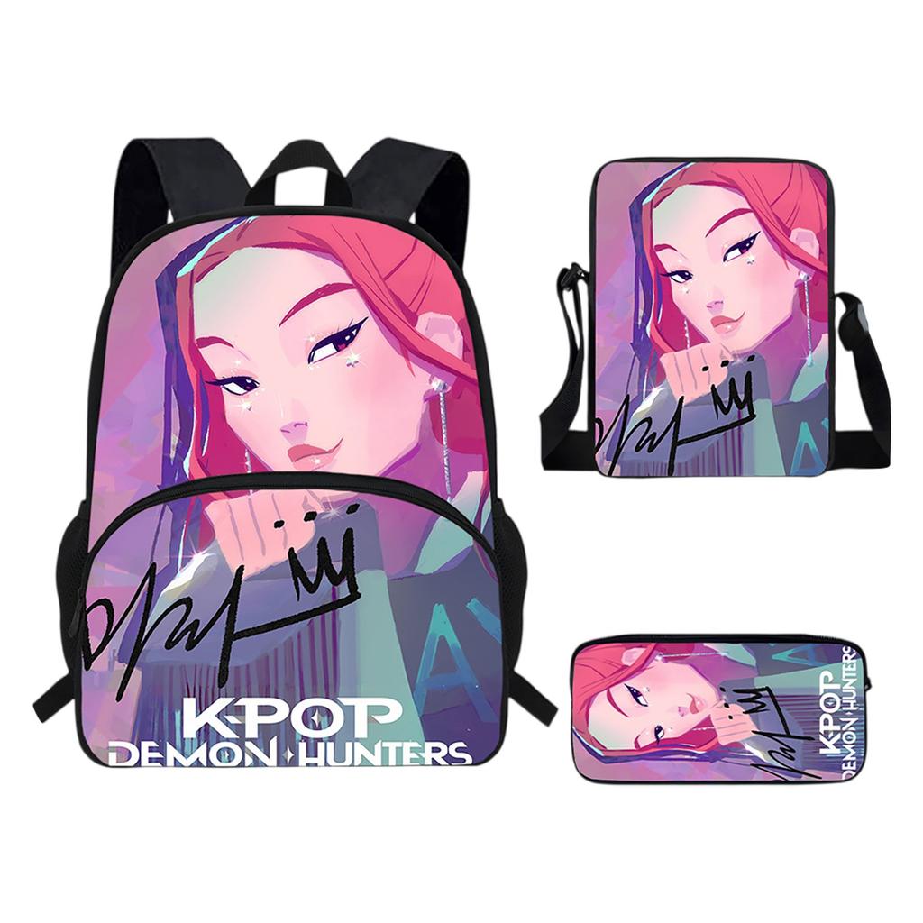 Girls Backpack Primary School Student Backpack Printed Children's Bag Shoulder Bag Pencil Case Three-piece Set