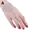 Bracciale di Strass con Anello da Dito Fiocco Corona Maglia Polso Semplice Catena Bracciali Charm da Donna Gioielli Trendy da Donna