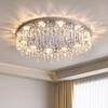 Luxurious French Crystal Ceiling Lamp - High-End Stainless Steel Round Fixture for Living Room or Master Bedroom.