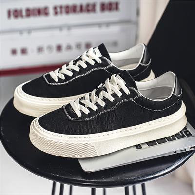 Canvas Men'S Shoes Summer Breathable Trend Versatile Casual Hong Kong Style Board Shoes Black Low-Top Cloth Shoes Student Sports Tide Shoes
