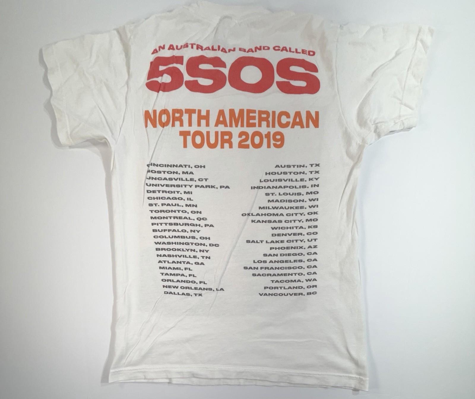 5 Seconds of Summer 5SOS North American Tour 2019 Band T Shirt White Unisex T-Shirt M