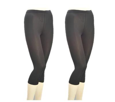 Gunze Cool Magic Instant Cooling Leggings of Cooling Sizes (Set 2), Material, 3/4 Length, Women's, Black, M-L