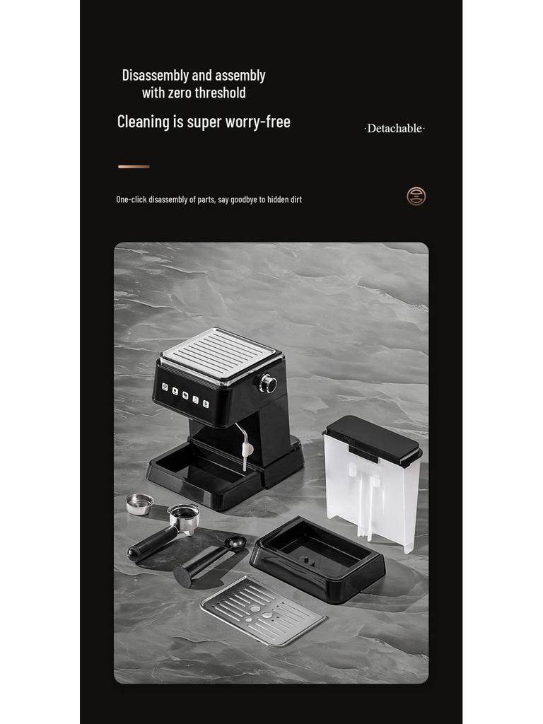 Coffelady Touchscreen Halbautomatische Espresso- & Americano-Kaffeemaschine mit Milchaufschäumer