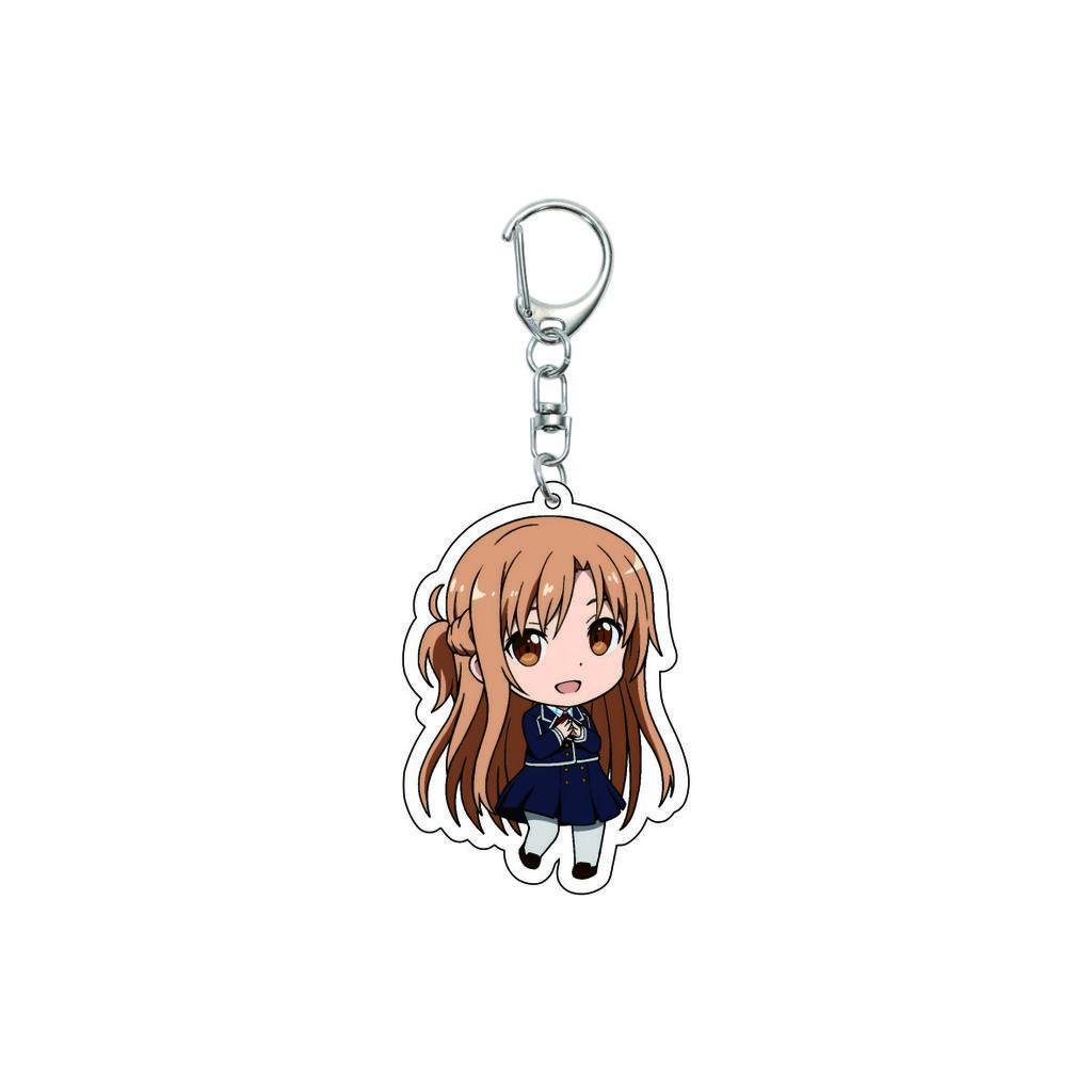 55MM Anime Sword Art Online Keychain Alice Synthesis Kirigaya Kazuto Yuuki Asuna Key Chain Acrylic Model Plate Christmas Gifts