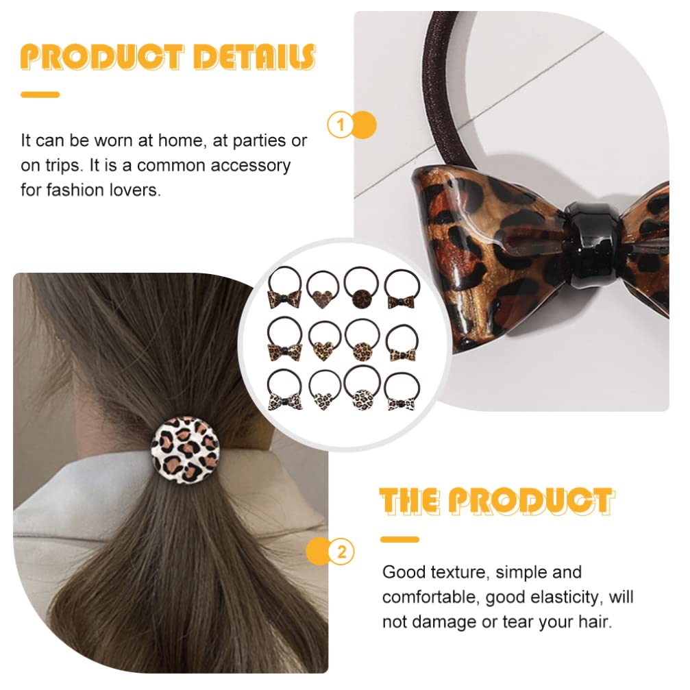 FRCOLOR 12 Pieces Leopard Print Hair Ponytail Hair Extensions for Men and Perfect for Hair and Party Women,