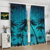 Beach-printed Curtains Under the Night Sky   Pole Bag Curtains   Christmas Decorations   Daily Home Decorations   Room Decorations