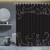 1 pièce Rideau de douche motif chaton mignon, Tissu polyester, Avec crochets, Lavable en machine, Convient pour la décoration de salle de bain.
