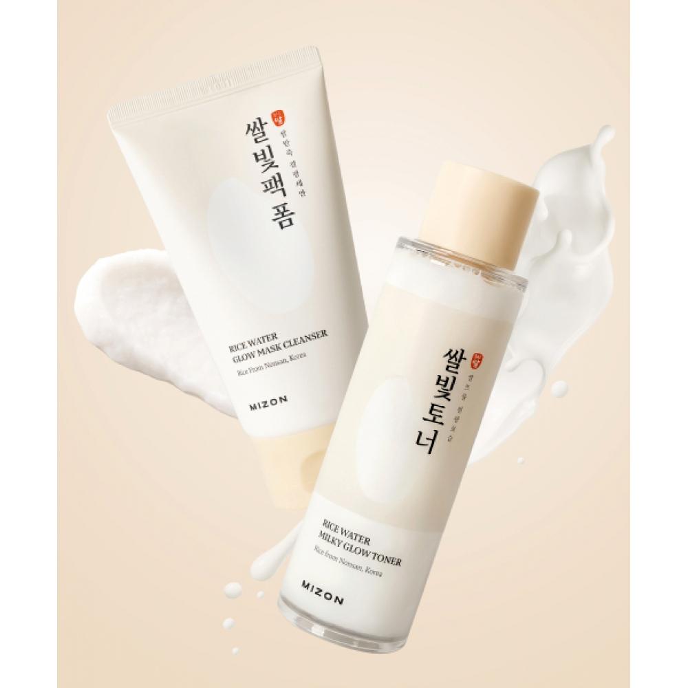 Mizon Rice Tone Glow Toner 150ml + Rice Tone Glow Pack Foam 150ml Set Rice Toner+ Pack Foam