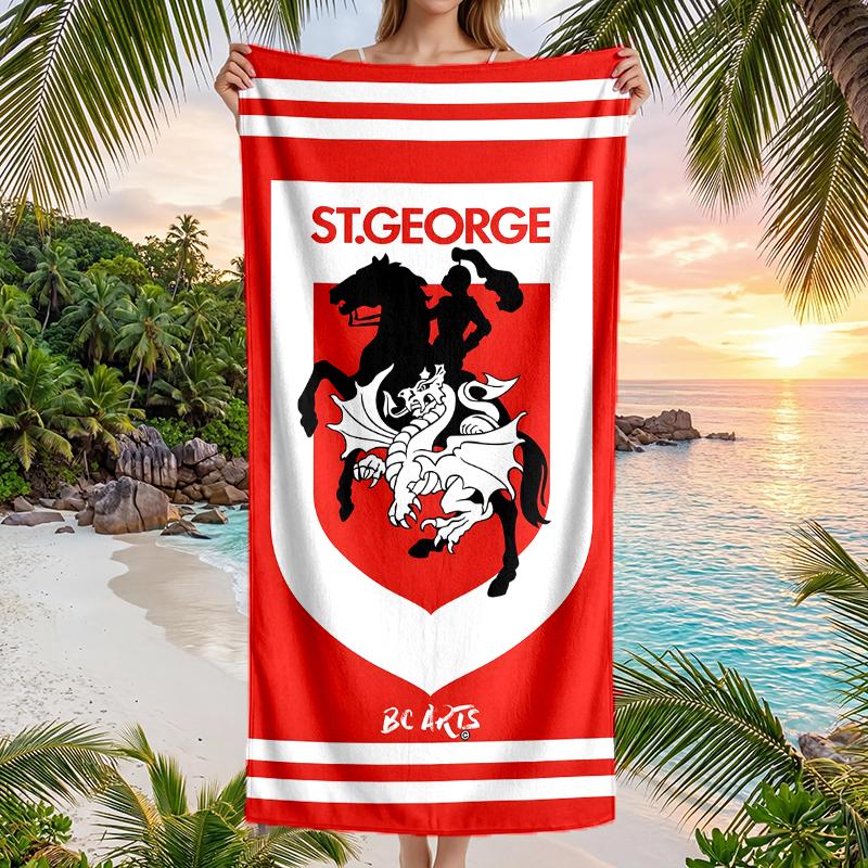 St George Illawarra Fashion Beach Towel: Ideal for Summer Adventures Soft, absorbent and quick drying suitable for swimming and bathing