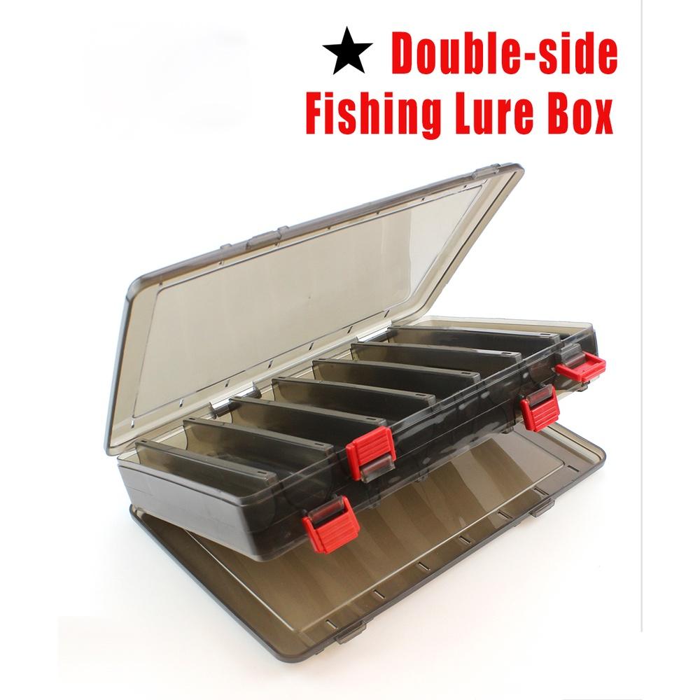14 Compartments 18.5*27.5*5 Fishing Tackle Double Sided Plastic Fishing Lures Box Large Fishing Lure Hook Boxes Pesca Tackle Box