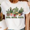 Korean Style Versatile Fashion Retro Never Enough Plants TShirt Cactus  Potted Plants Graphic Casual Short Sleeve for Women