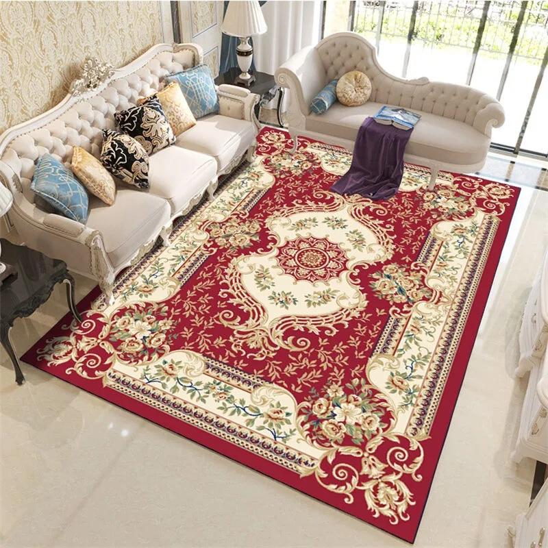 

Retro Persia European Style Carpet Living Room Sofa Bedroom Bedside Study Entrance Door Mat Non-slip Luxury Home Decoration Rug 40x60cm(15x23 in)