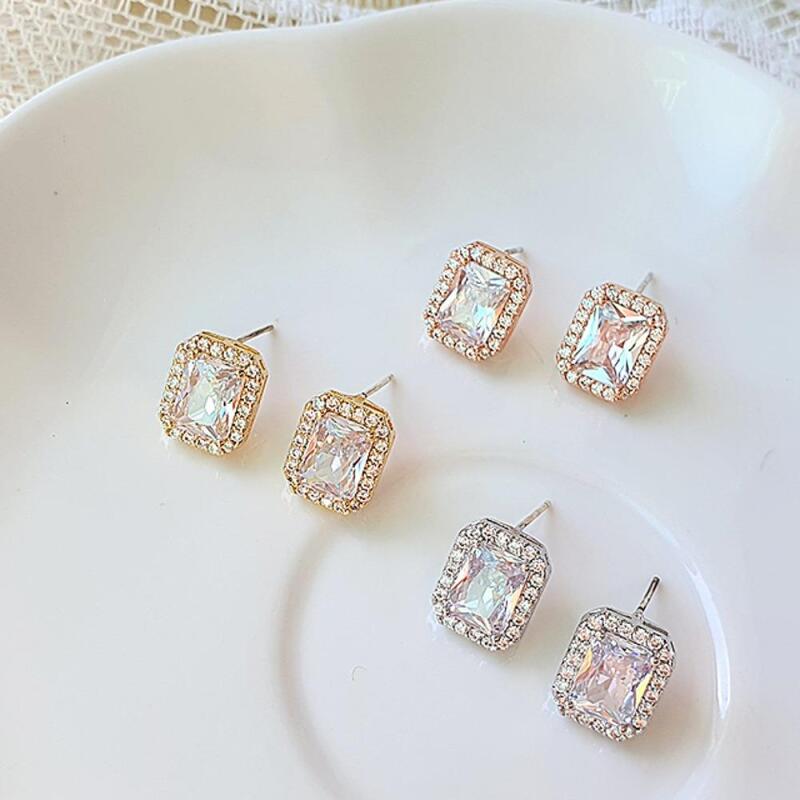 

Kitschild Pink Earrings Minimal Gold Square Simple Women s gold