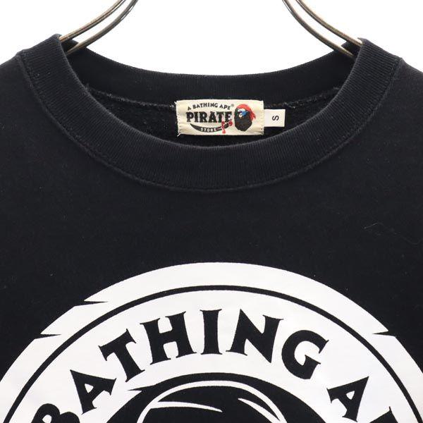 A BATHING APE PIRATE Long sleeve sweat trainer S black Men's Used