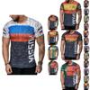 Men's Letter Print Gym T-shirt With Germany Sweden Portugal Russia Design Slim Fit