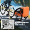 Children's Bike Trailer with 2 Seats, 2 Safety Belts, Steel Frame and Orange Oxford Fabric Cover