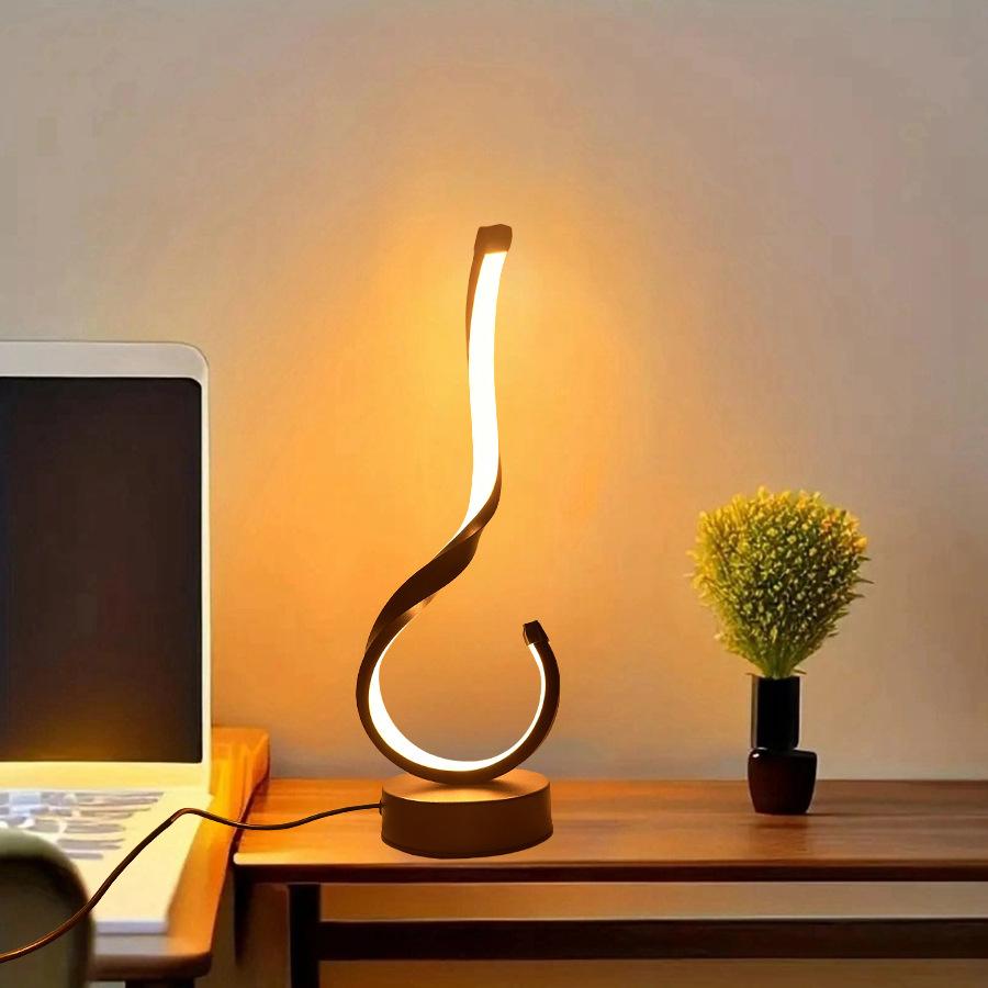 1Pc  Modern Creative Elegant White Desktop Lamp, USB Power Supply - Three Lighting Modes, Suitable for Bedroom and Study Room