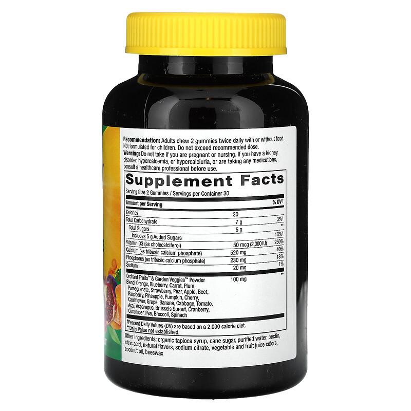 Alive! Calcium & Vitamin D3 Gummy, Raspberry-Lemonade & Strawberry, 60 Gummies