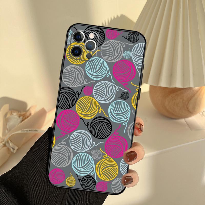 

Чехол для телефона для iPhone 15 14 13 12 11 16 17 Pro Max 13 mini 15 16 Plus 16e 17 Air Cover Funda, вязаный крючком, спицами, шитый iPhone 13Pro MAX